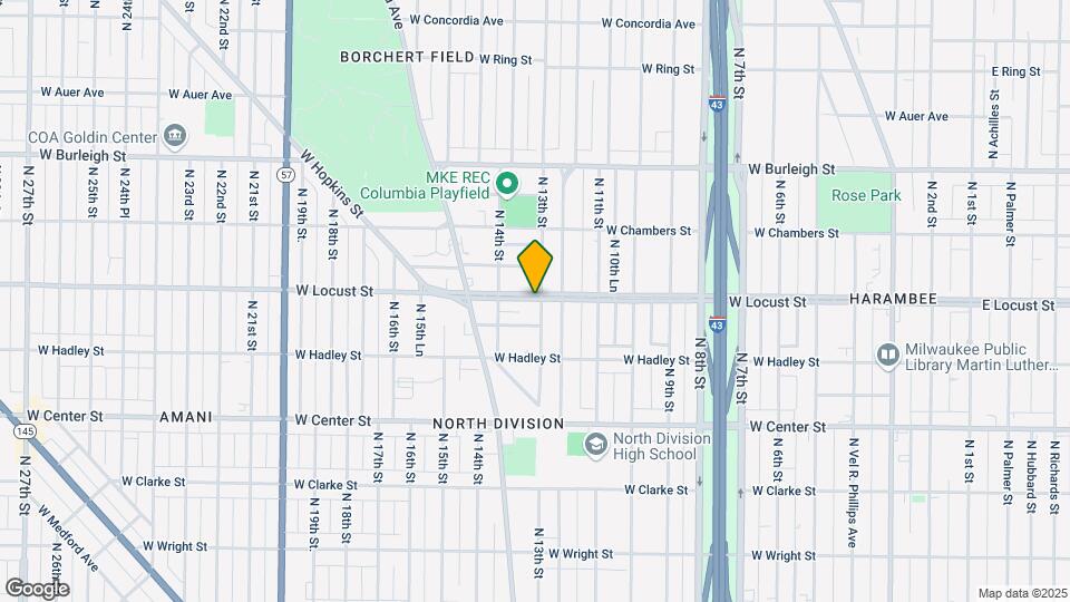 1305 W Locust St Map and Location Details