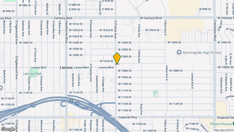 10706 S Prairie Ave Mapa y Detalles de la Ubicación
