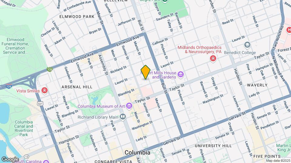 1323 Blanding St Map and Location Details