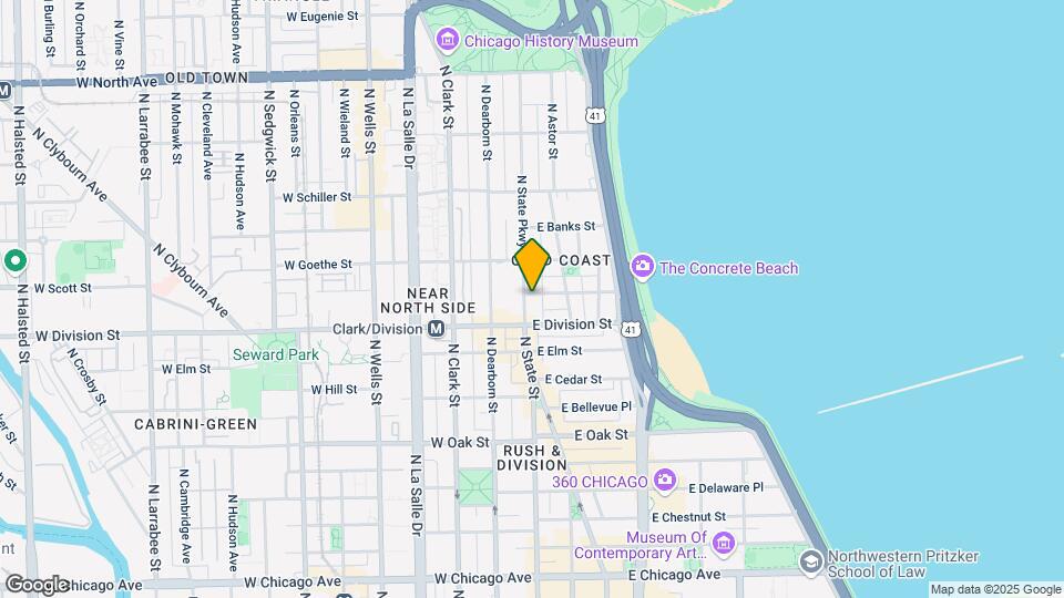 1 E Scott St, Unit 709 Map and Location Details