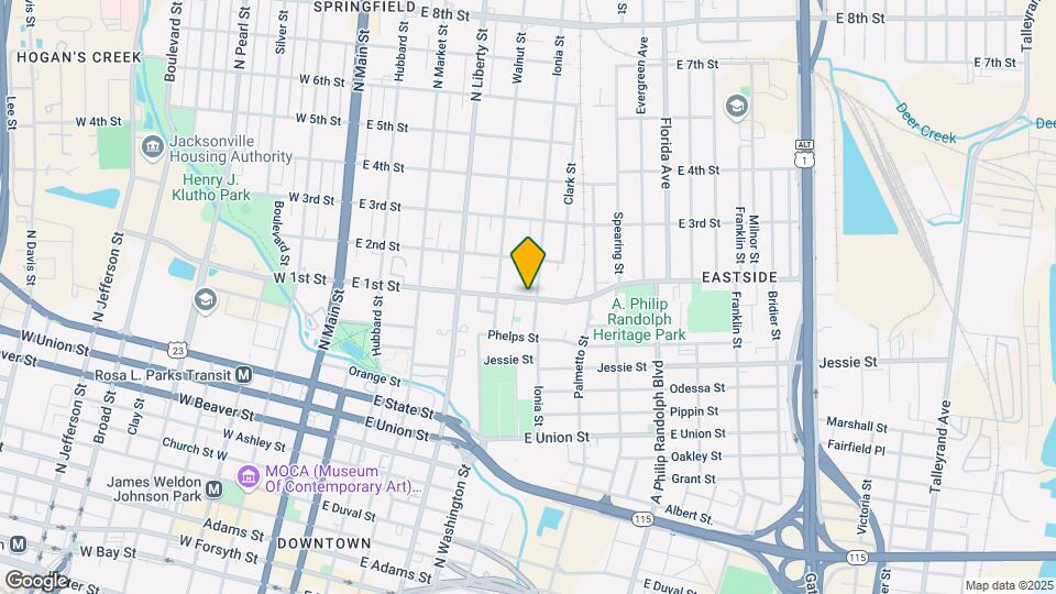 453 E 1st St Map and Location Details