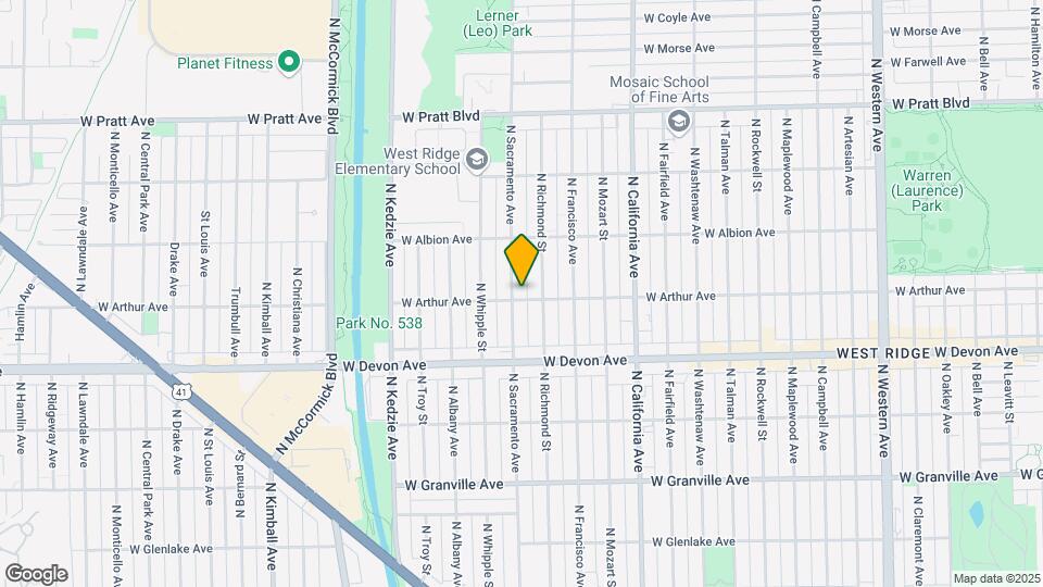 2950-2954 W Arthur Ave Map and Location Details