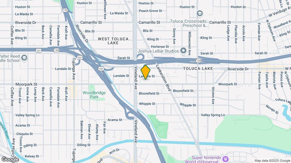10923 Moorpark St, Unit D Map and Location Details