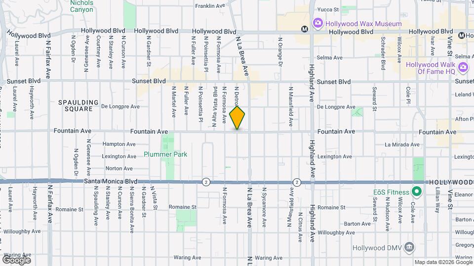 7270 1/2 Fountain Ave, Unit 7270 1/2 Map and Location Details