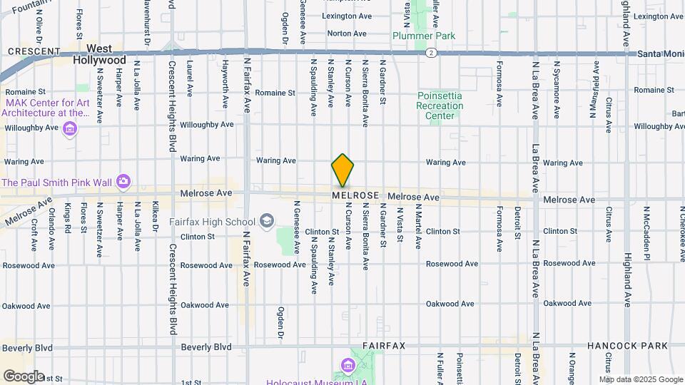 706 N Curson Ave Map and Location Details