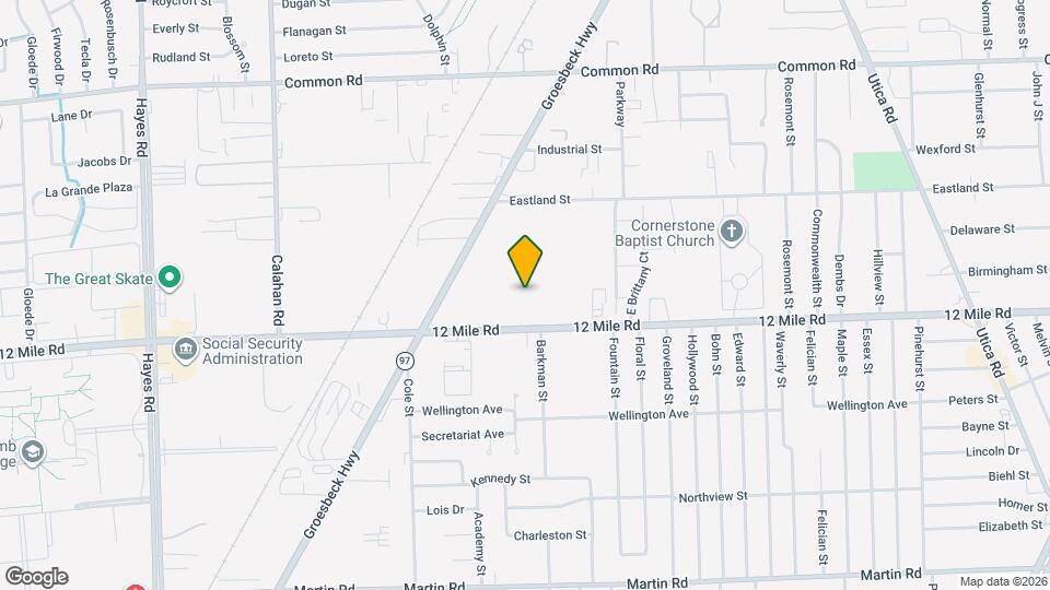 16579 12 Mile Rd Map and Location Details