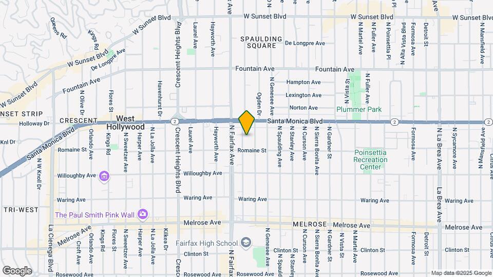 1030 N. Orange Grove Map and Location Details