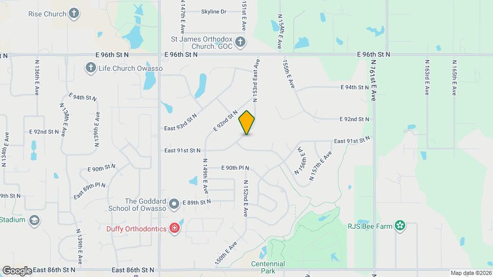 9119 N 153rd East Ave Map and Location Details