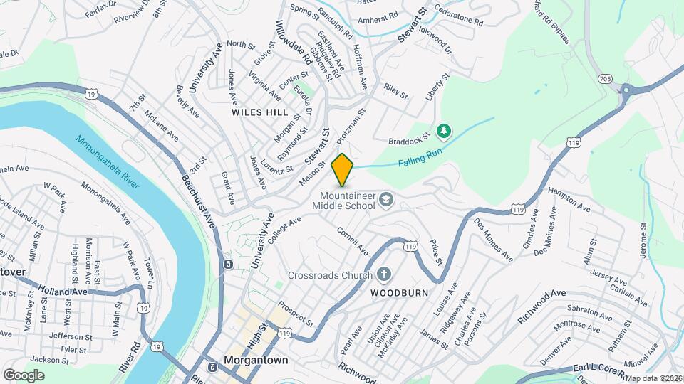 1023 College Ave Map and Location Details