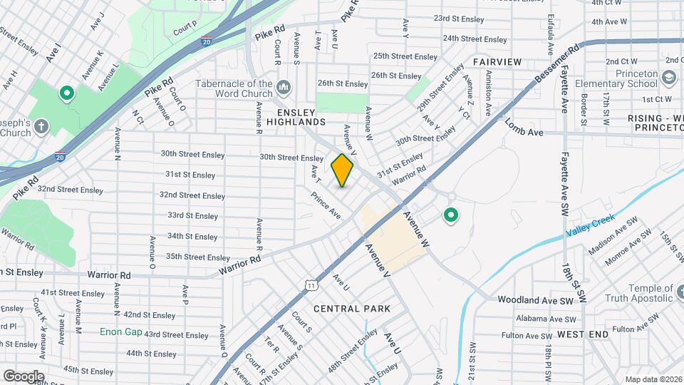 2108 31st St Ensley Mapa y Detalles de la Ubicación