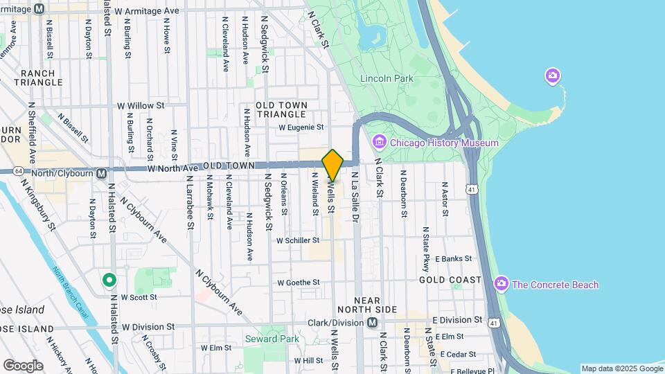 1539 N Wells St, Unit 3 Map and Location Details