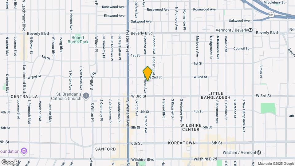 220 S Serrano Ave Map and Location Details