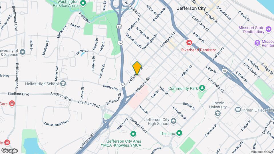 1105 Jefferson St Map and Location Details