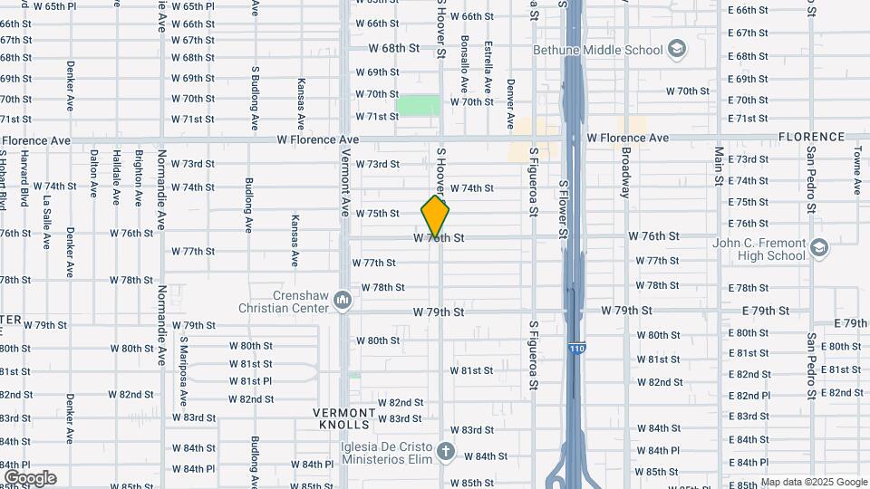 7607 S Hoover St Map and Location Details