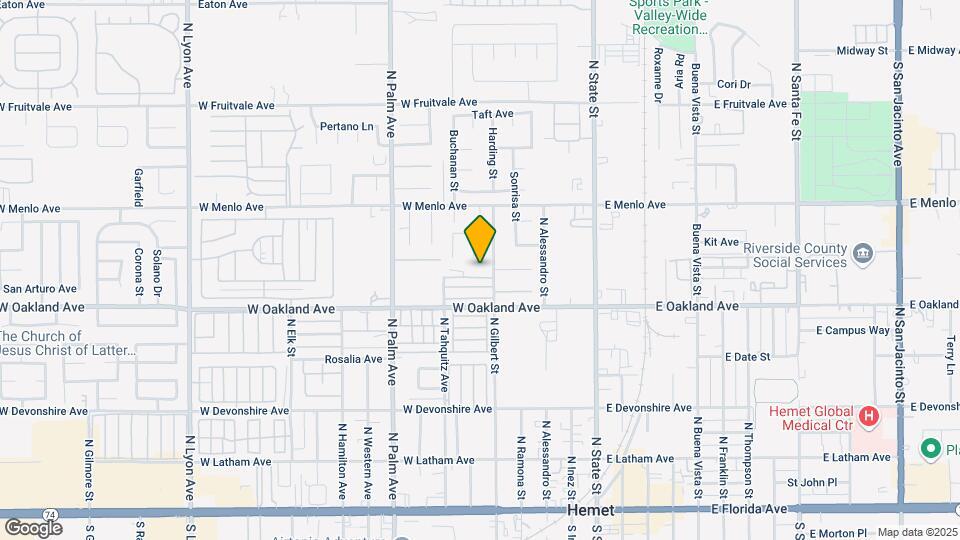 Hemet Valley Travel Trailer Park Map and Location Details