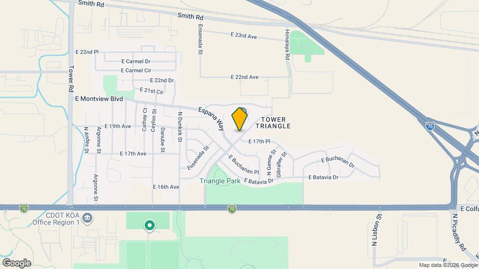 19558 E 18th Ave Map and Location Details