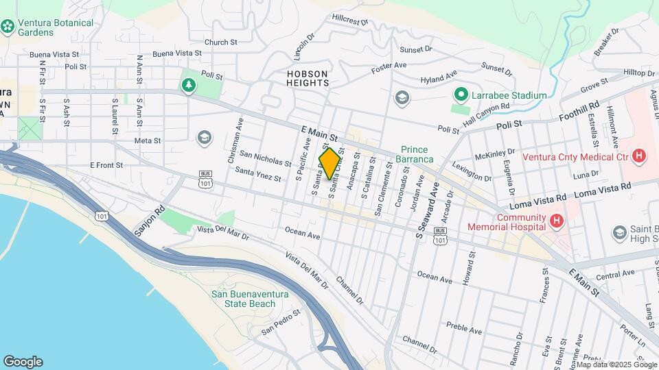 185 S Santa Cruz St Map and Location Details