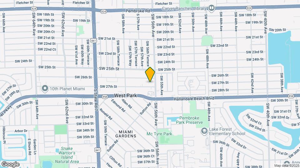 5613 SW 27th St Map and Location Details