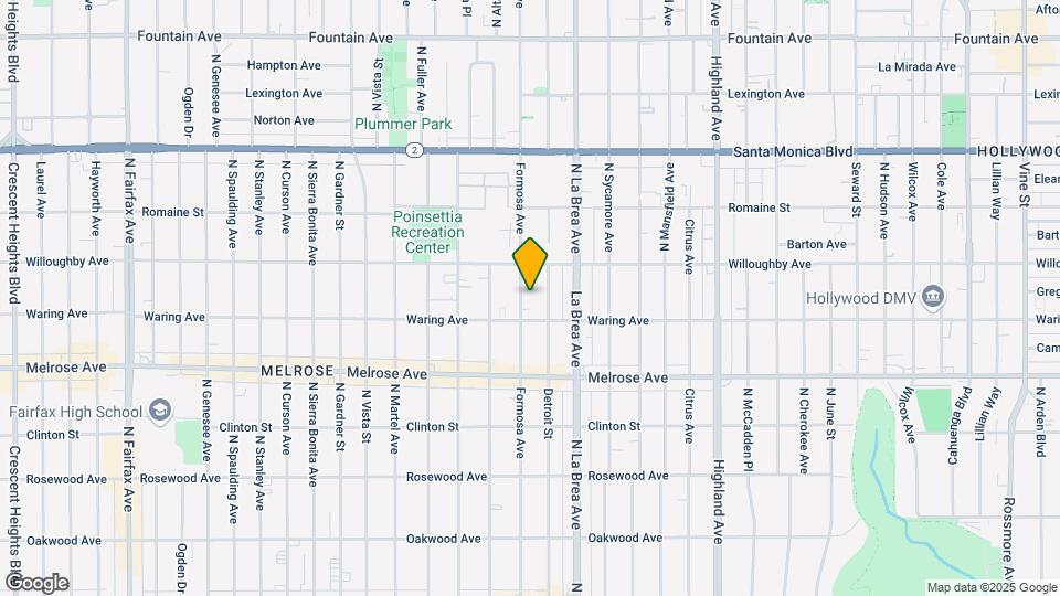 822 N Formosa Ave Mapa y Detalles de la Ubicación