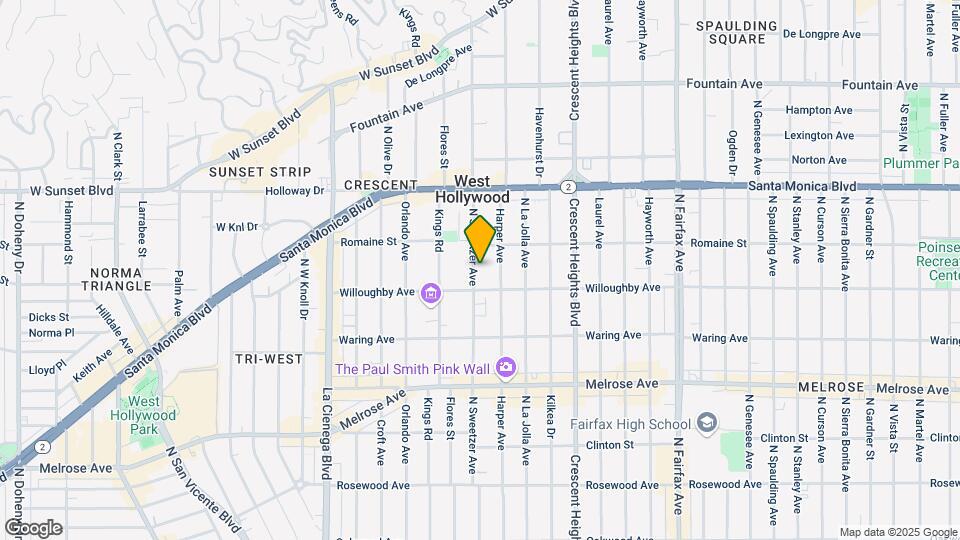 920 N Sweetzer Ave Mapa y Detalles de la Ubicación