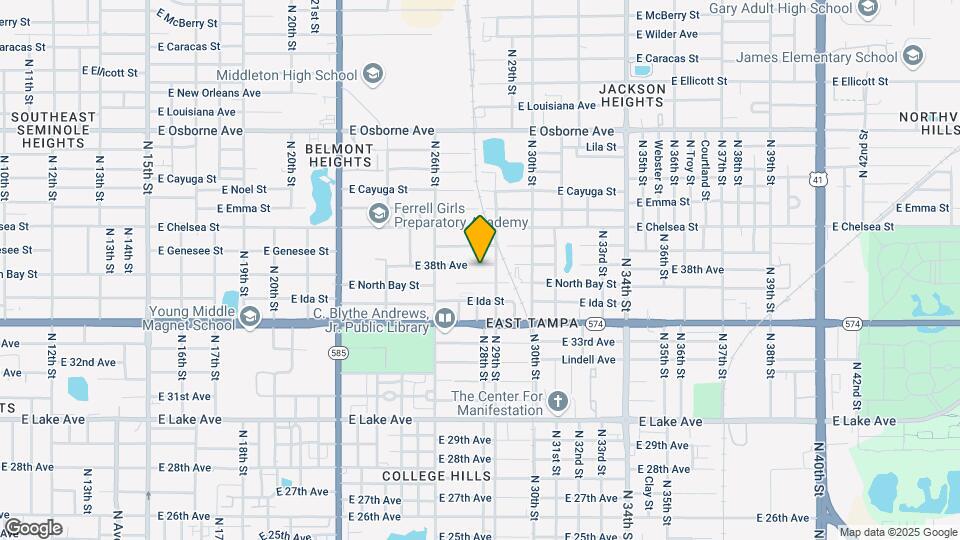 2625 E 38th Ave Map and Location Details