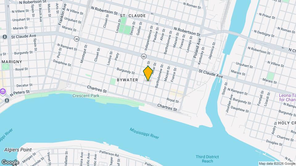 3821 Dauphine St, Unit Apt D Map and Location Details
