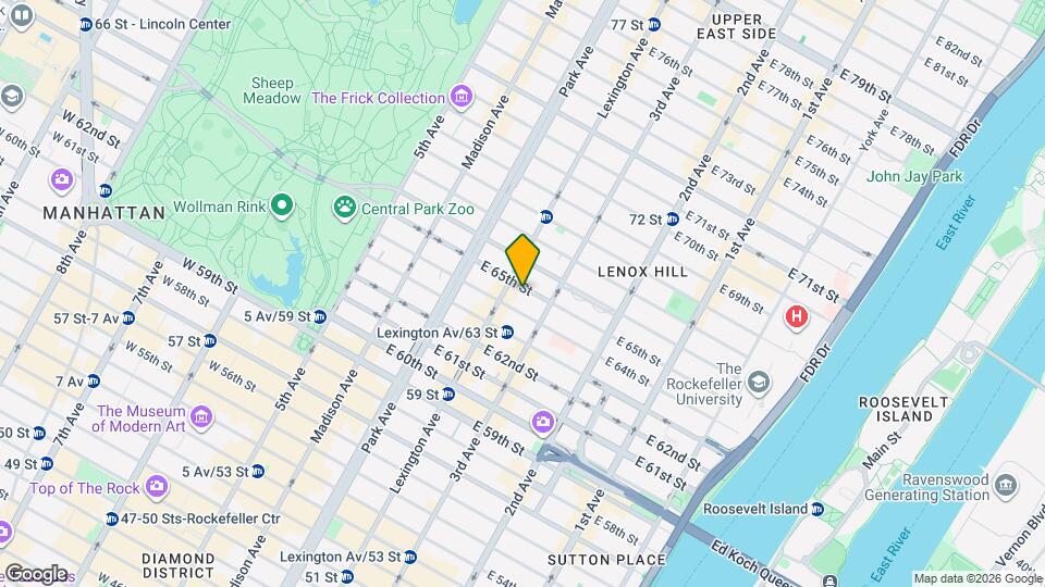 136 E 65th St Map and Location Details