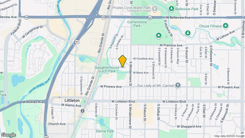 1740 W Crestline Dr Map and Location Details