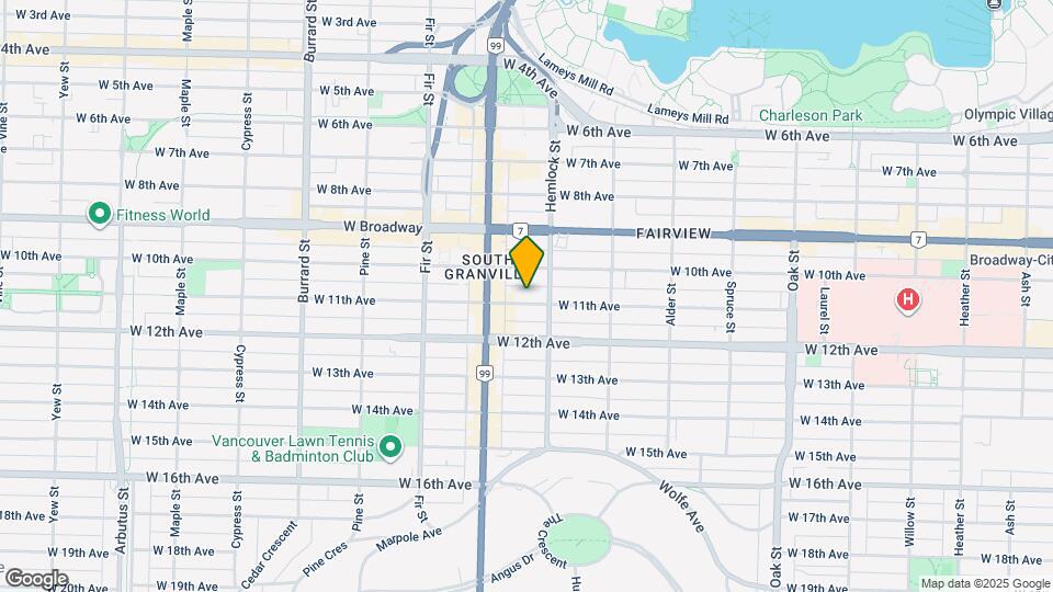 1445 W 11th Ave Map and Location Details