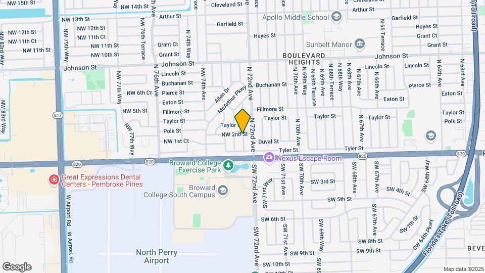 730 N 72nd Terrace Mapa y Detalles de la Ubicación