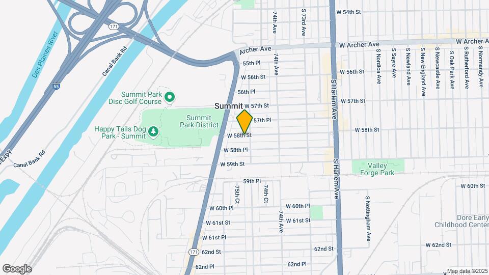 7507 W 58th St Map and Location Details