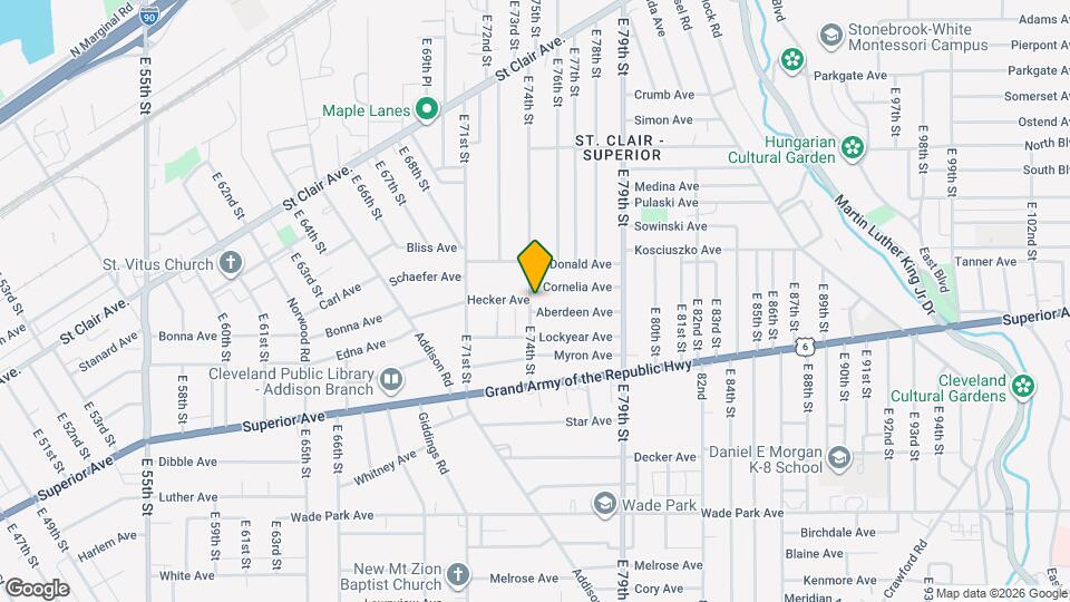 1207 E 74th St Map and Location Details