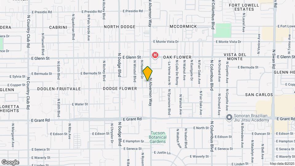 2625 N Alvernon Way Mapa y Detalles de la Ubicación