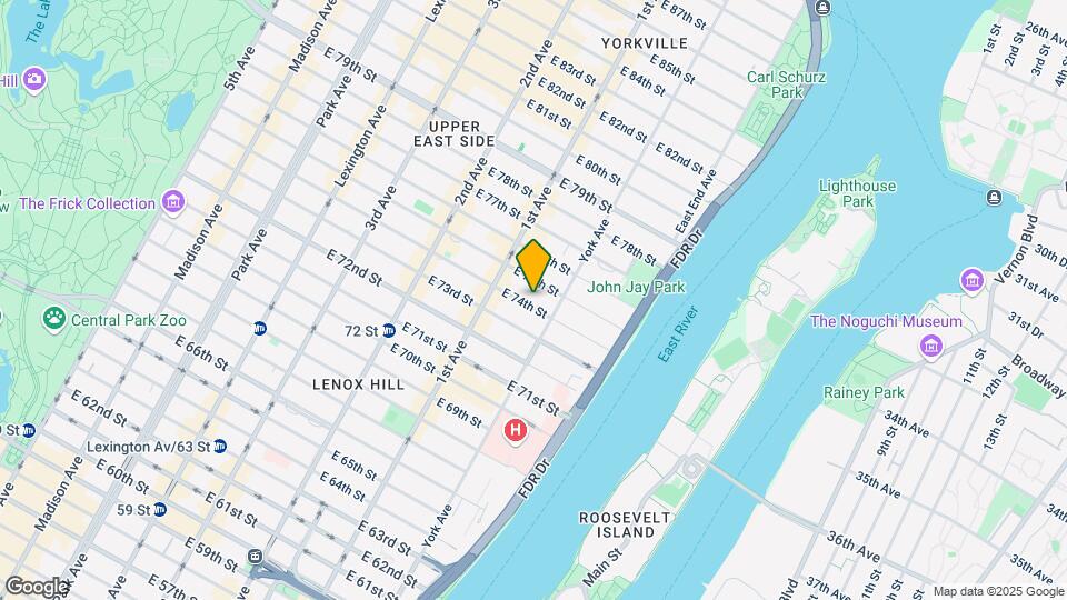 433 E 74th St Map and Location Details