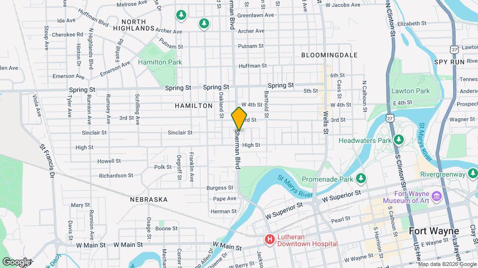 1226 Sherman Blvd, Unit Unit 2 Map and Location Details