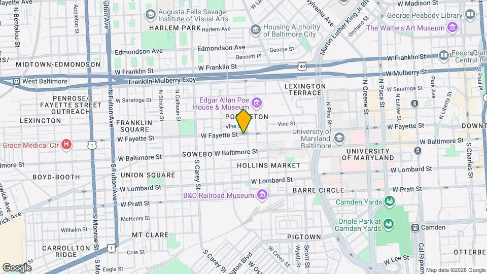 1009 W Fayette St Map and Location Details
