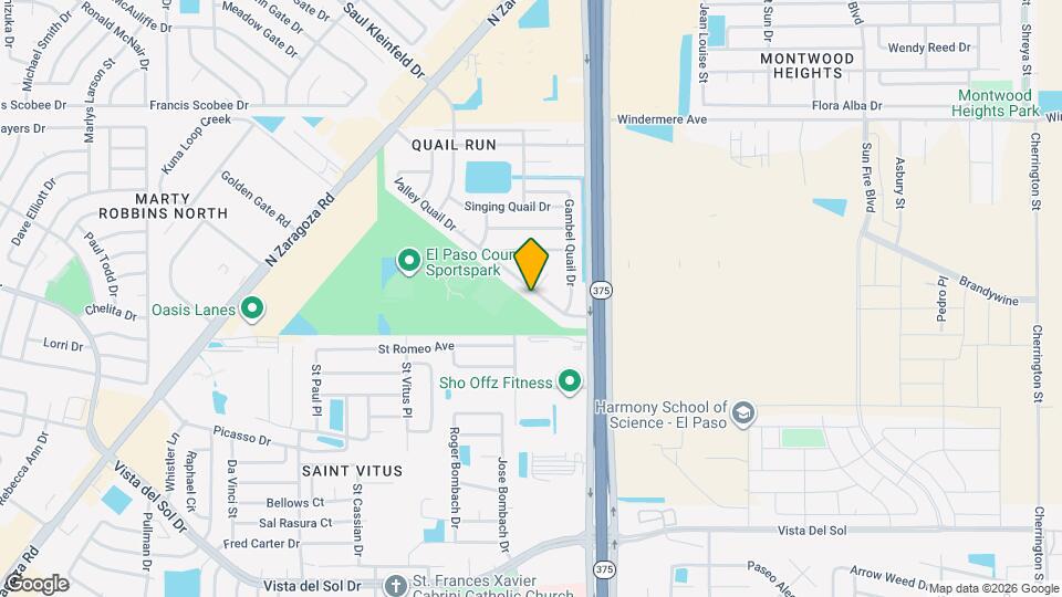 12160 Valley Quail Dr Map and Location Details