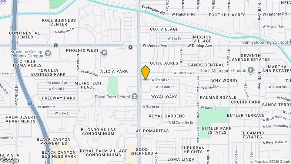 1829 W Orchid Ln Map and Location Details