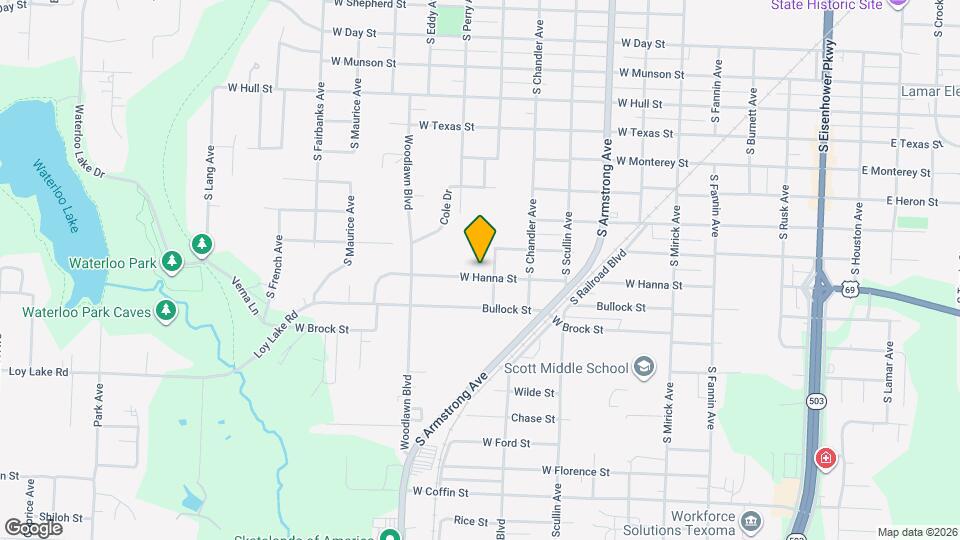 1107 W Hanna St Map and Location Details