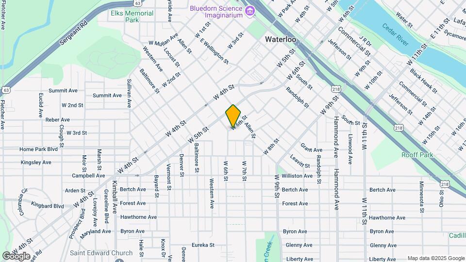 1033 W 6th St Map and Location Details