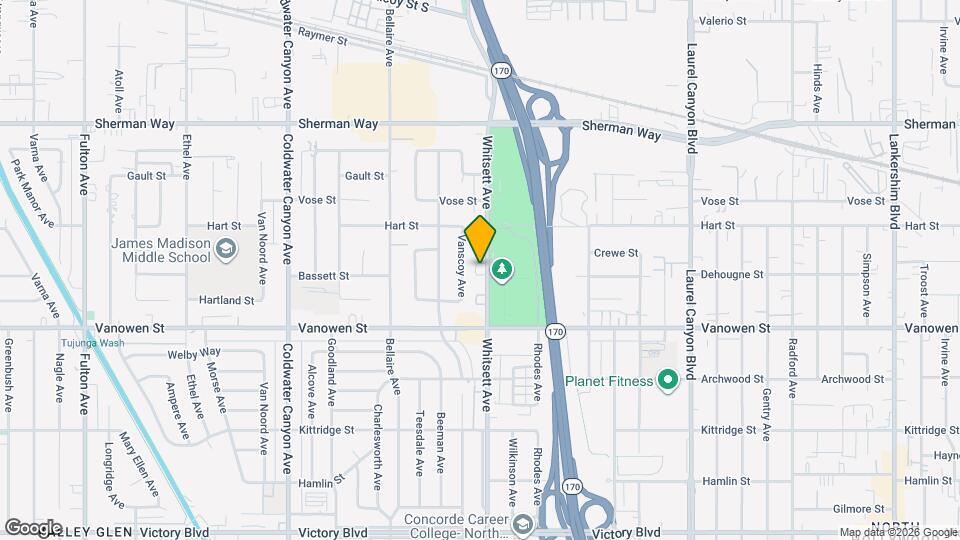 6907 Whitsett Ave Map and Location Details