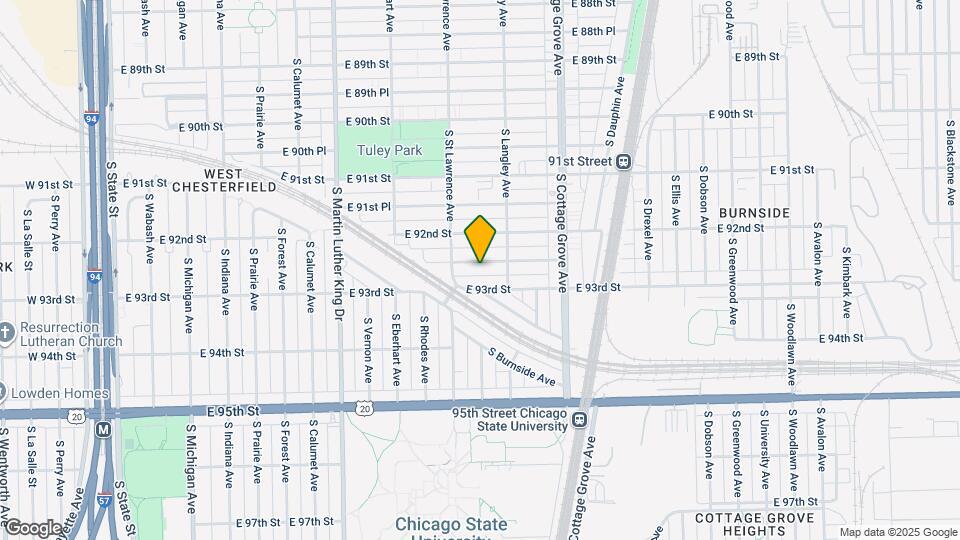 629 E 92nd Pl Map and Location Details