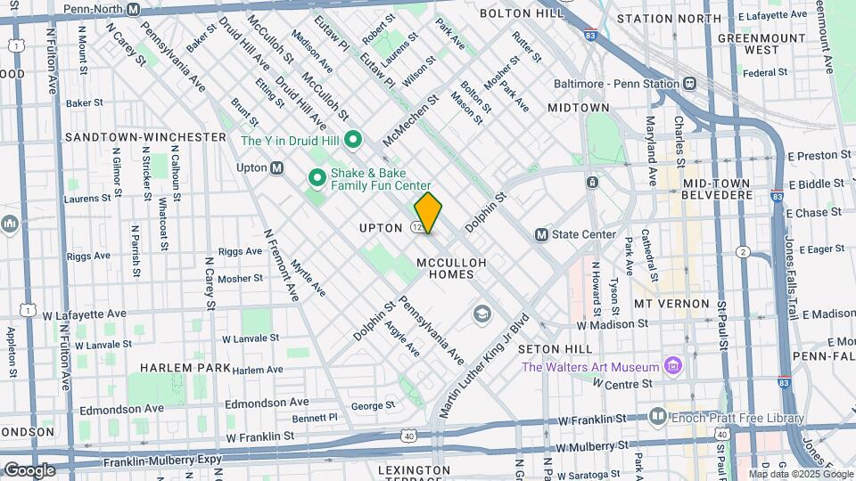 1222 Druid Hill Ave Map and Location Details