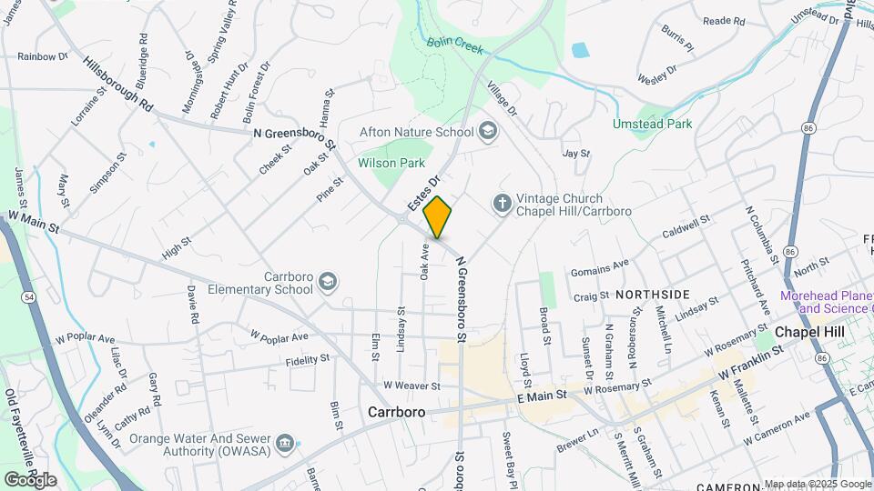 607 N Greensboro St Map and Location Details