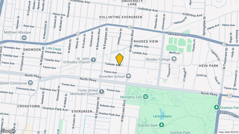 1799 Tutwiler Ave Map and Location Details