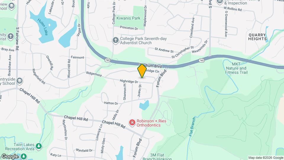 1617 Highridge Dr Map and Location Details