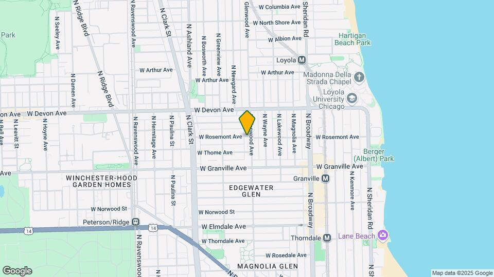 1401-1409 W Rosemont Ave Mapa y Detalles de la Ubicación