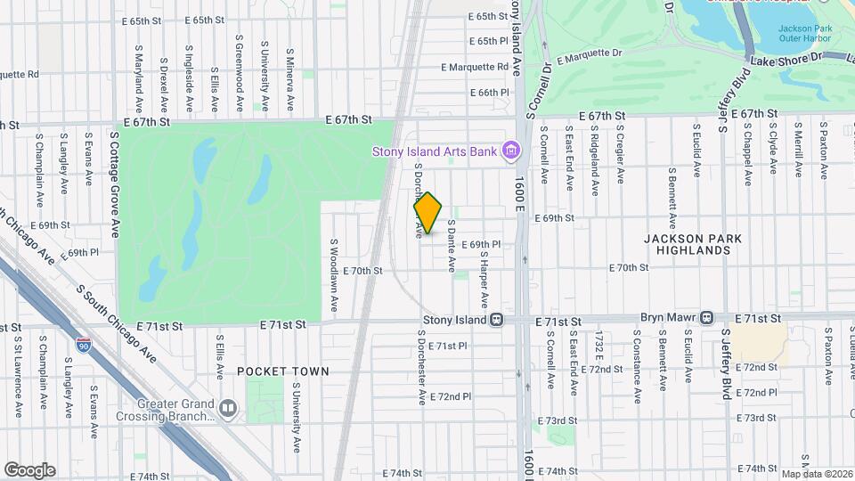 1406 E 69th Pl, Unit 2 Map and Location Details