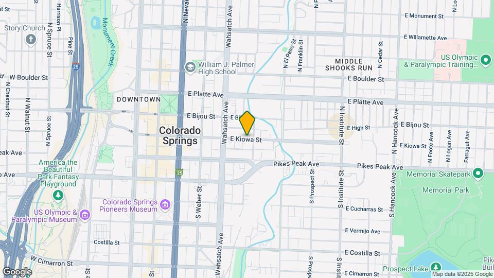 438 E Kiowa St Map and Location Details
