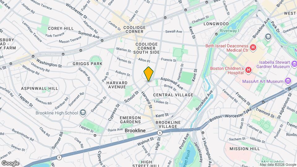 57 Aspinwall Ave, Unit 1 Map and Location Details